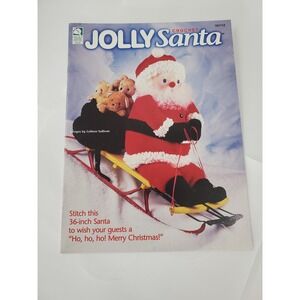 Vintage Jolly Santa Crochet Pattern House of White Birches 101112 36 Inch Santa